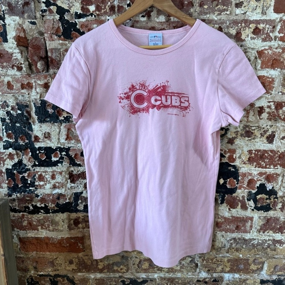 Genuine Merchandise Chicago Cubs Baseball MLB T-Shirt s/s Pink Tee Womens XL 09